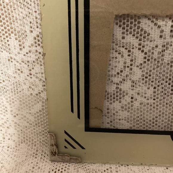 Art Deco Reverse Painted Glass Picture Frame Silver tone Art Deco design corners - Picture 6 of 7